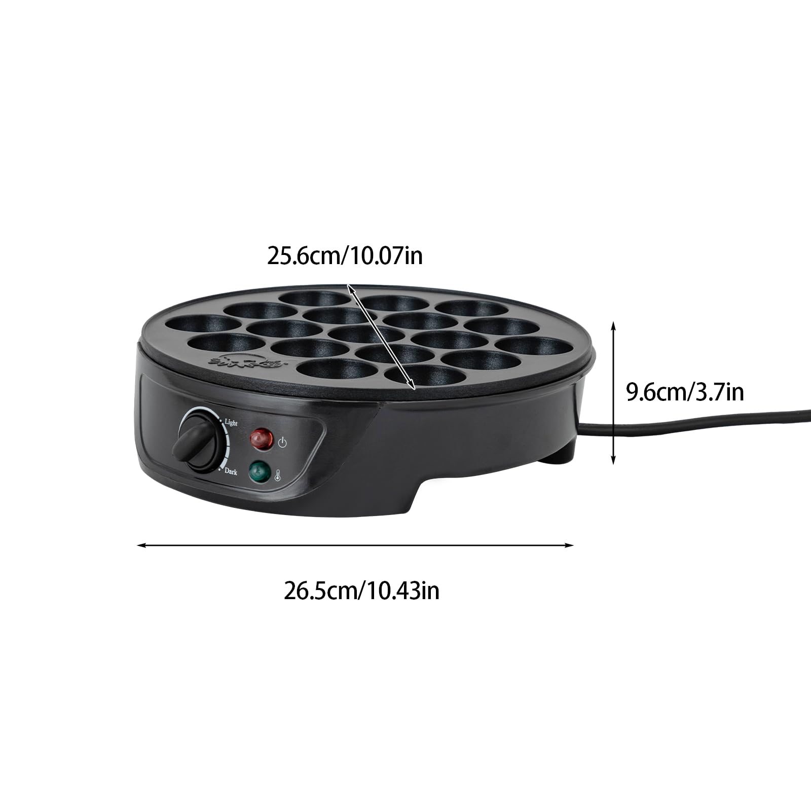 750W Takoyaki Maker Elettrico 18 Fori Antiaderente Nero Bistecchiera Poffertjes