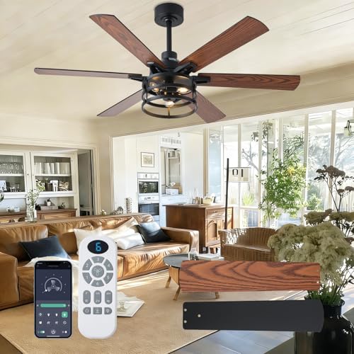 52-Inch Rustic Farmhouse Ceiling Fan with Light