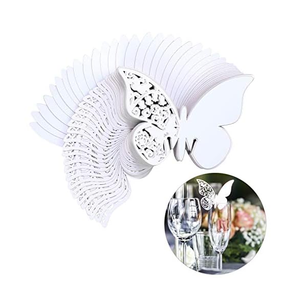 Tarjeta de Copa Mariposa 100 Piezas 3D Hollow Mariposa Nombre lugar para Boda Invitaciones Regalo detalle de Boda…