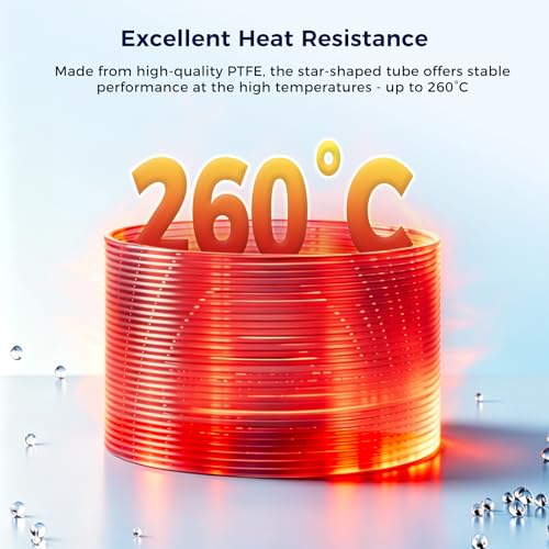 Image of Sovol Upgraded PTFE Tube 5M /16.4ft, Low Resistance Star-Shaped Inner with 2 Couplers 1 Tubing Cutter for Ultra Smooth Flow High Temp 260C, for Bambu lab X1 / X1C / P1P / P1S / A1 / A1 Mini FDM 3D Printer