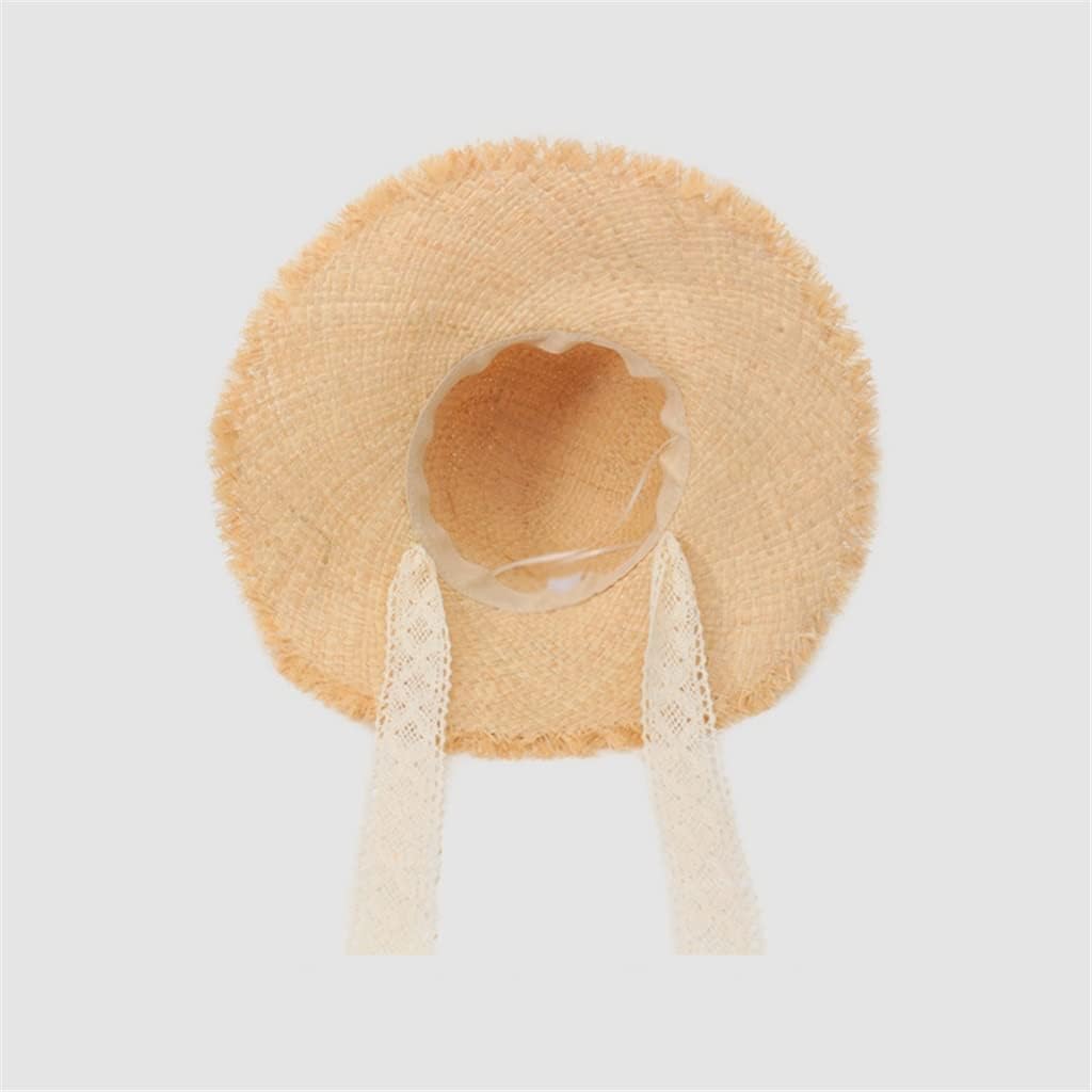 Large Eaves Lace with Raffia Hat Female Hundred Take Fisherman Holiday Casual Sun
