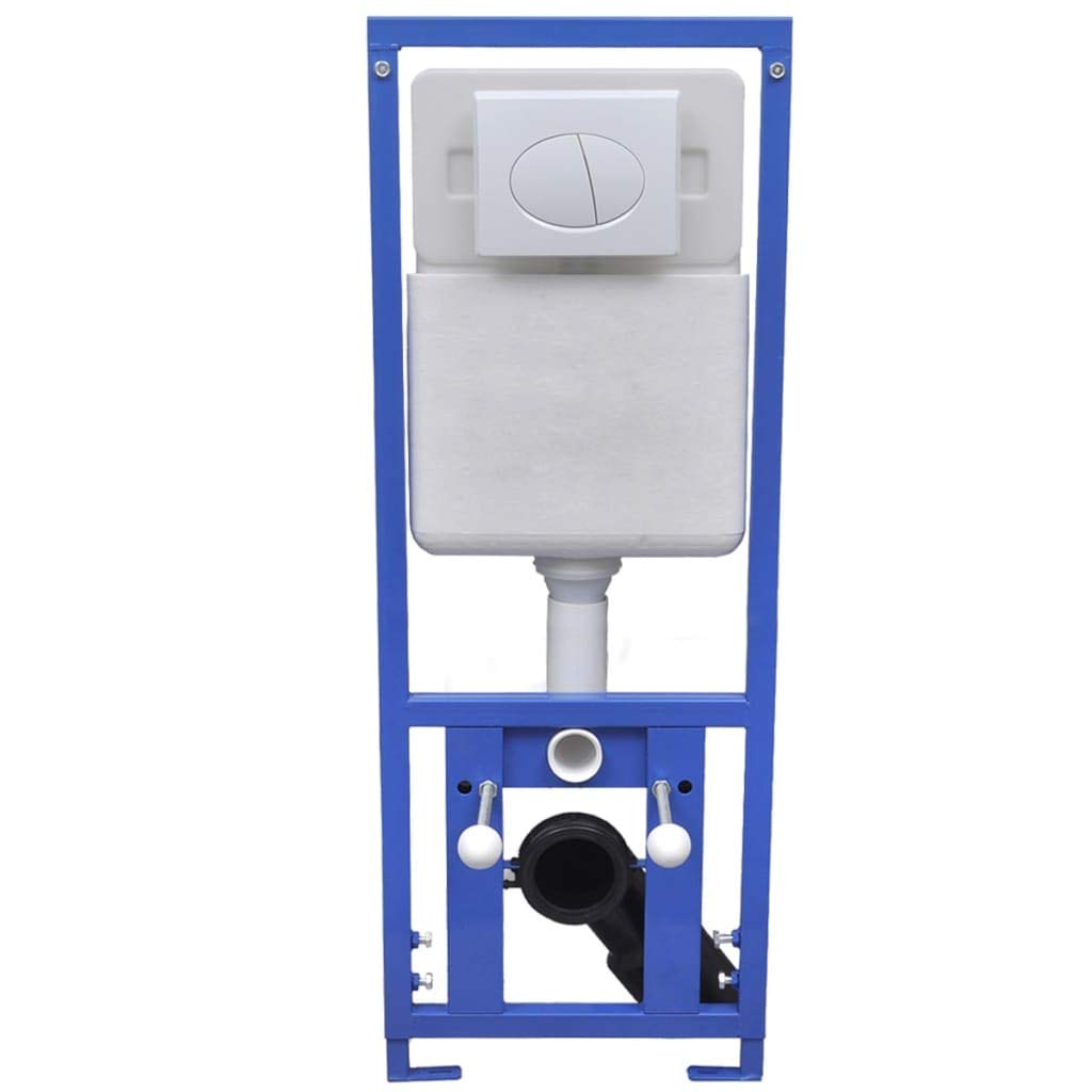 vidaXL Inodoro Colgante Pared Cisterna Oculta Cerámica Blanco Retrete Váter WC