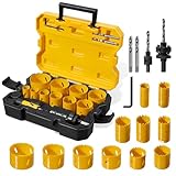 KATA Bi-Metal Hole Saw Kit, 18 Piece M42 Steel Hole Saw Set with 3/4