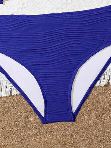 Image of OYOANGLE Girl's 2 Piece Tankini Swimsuit Textured Twist Front Ruched Ruffle Bikini Set Bathing Suits
