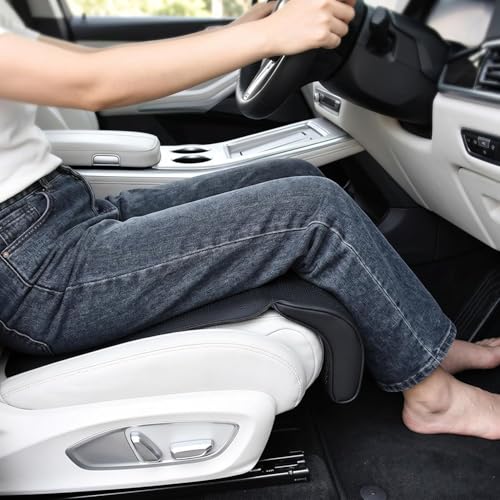 Image of Eliane Car Seat Extender Leg Support Cushion for Long Drives | Memory Foam Thigh Support Pad for Car & Office Chair | Reduces Knee & Leg Pain | Universal Fit (Black)