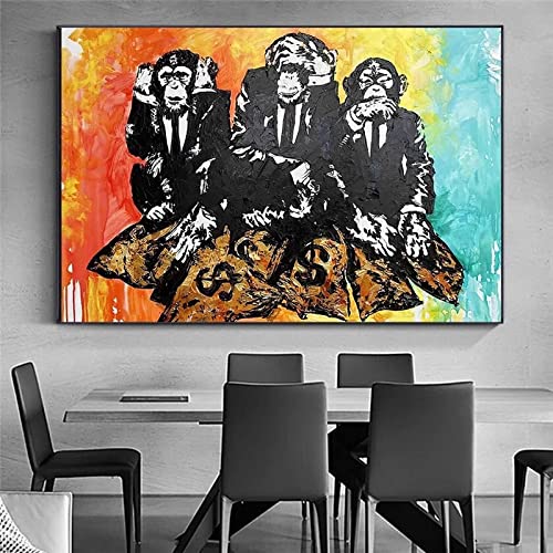 Peinture animaux gorille haute definition pour dynamiser un mur blanc de salon