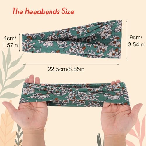 8 Pack Headbands for Women Boho Style Headbands Non Slip Wide Headband Hair Wrap for Women Girls, Bohemian colors 1 - Image 4