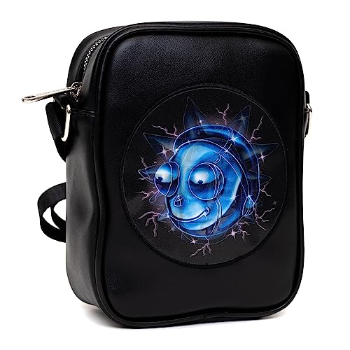 Rick and Morty Bag, Crossbody, Rick and Morty Lenticular Face Expression Applique, Vegan Leather2