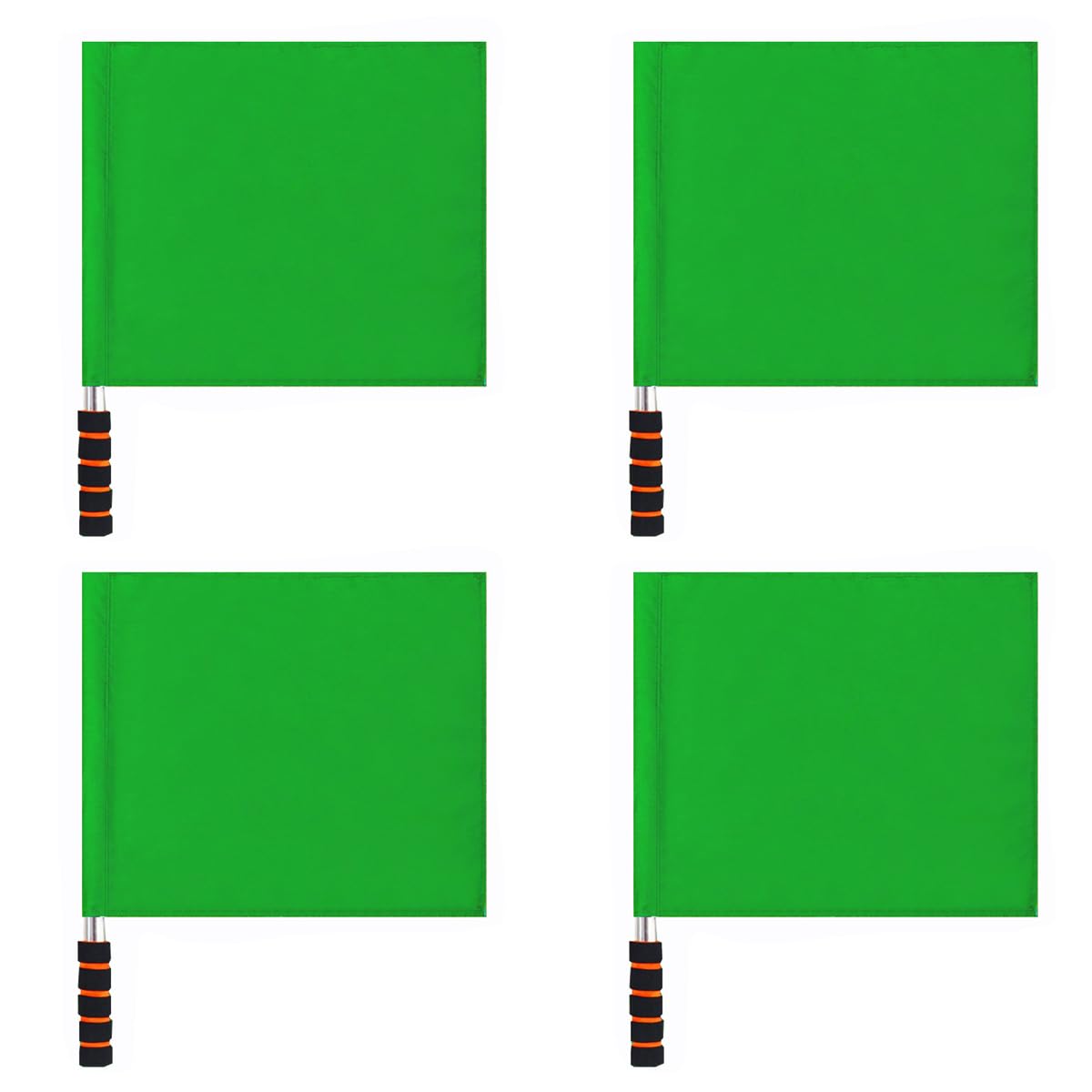 NDCNCQ 4pcs Referee Flags Sports Flag Stainless Steel Hand Flag Performance Athletic Competition Flag for Soccer Volleyball Football Linesman Command