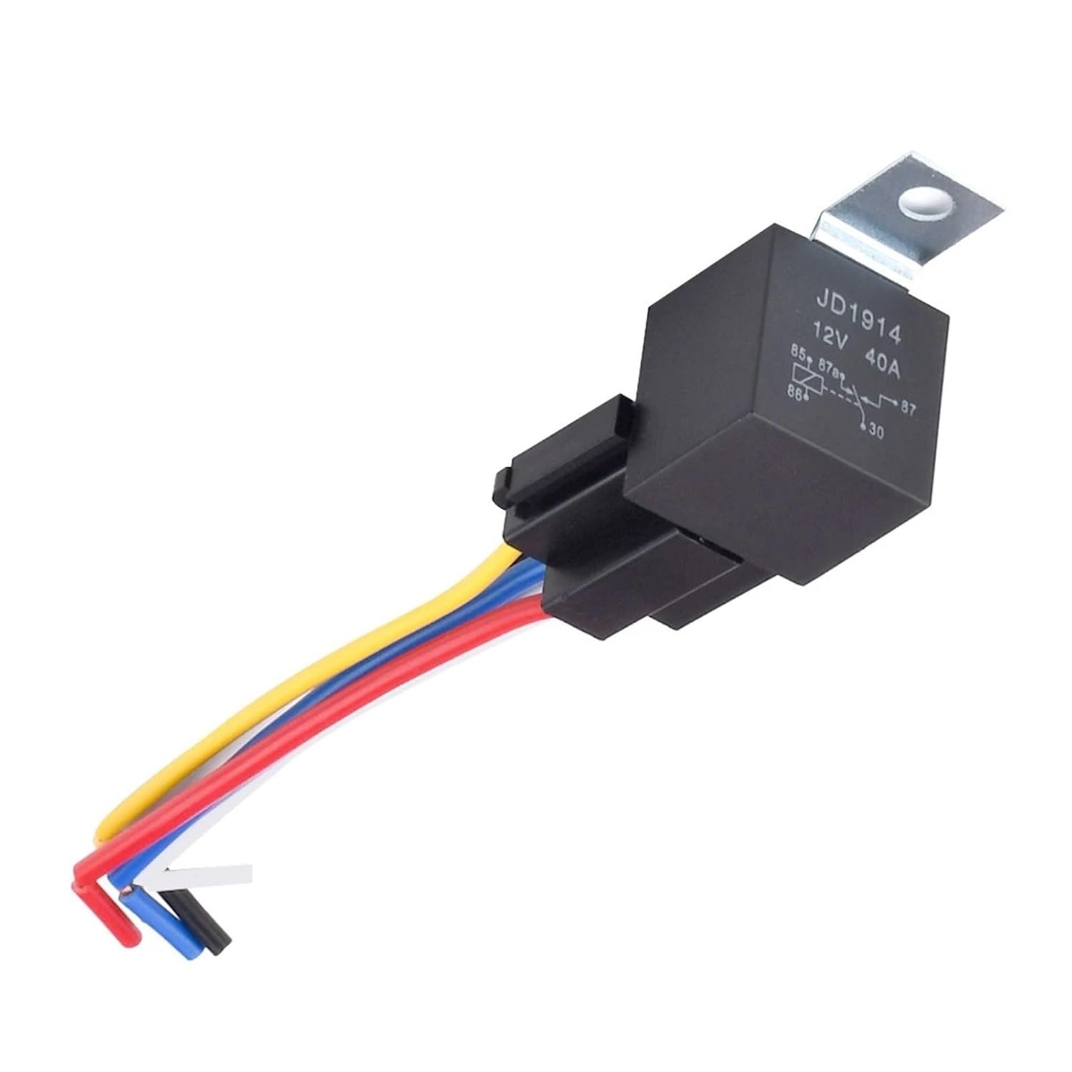 Waterproof Automotive Relay 4Pin 5Pin 2 Contact Copper Feet Car Relay Socket 40A/80A High Capacity Switching Car Control DeviceDC 12V 40A 5PIN
