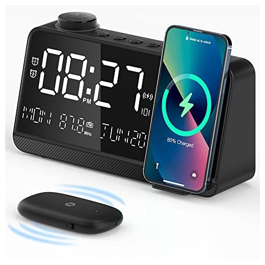 Dekala Alarm Clock, Loud Alarm Clock for Heavy Sleepers Adults, Bed Shaker Alarm Clock for Bedroom, 110dB Clock Radio Wireless Charging with FM Radio, Dual Alarms, Snooze, Sleep Aid, Natural Sounds