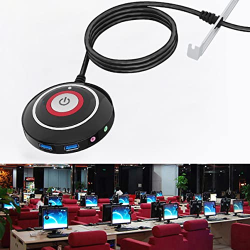 Botón de reinicio USB para escritorio y oficina extensor de audio para PC 5