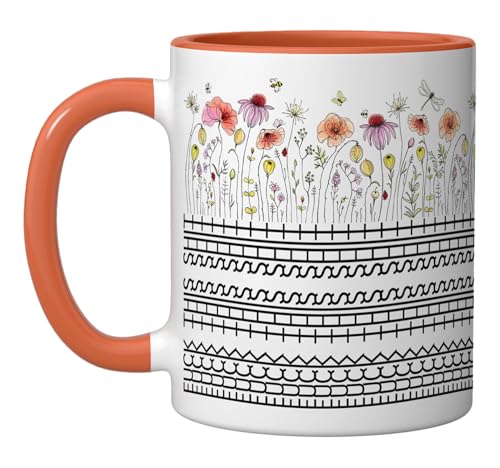 Taza cerámica sarcástica con mensaje oculto naranja/blanco miniatura 1