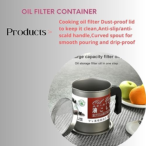 ARV-Steel-Kitchen-Oil-Container-Filter-Pot-Grease-with-Strainer-14-Litre-Used-Cooking-Container-Deep-Fat-Keeper-Metal-Large-Frying-Oil-Disposal-Storage-Pack-Of-1