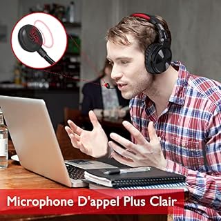 Oneodio 110 Heures Casque Bluetooth Sans Fil BT5.2, Filaire/Sans Fil Hi-Res Casque Audio avec Micro, Oreillettes en… – Image 5