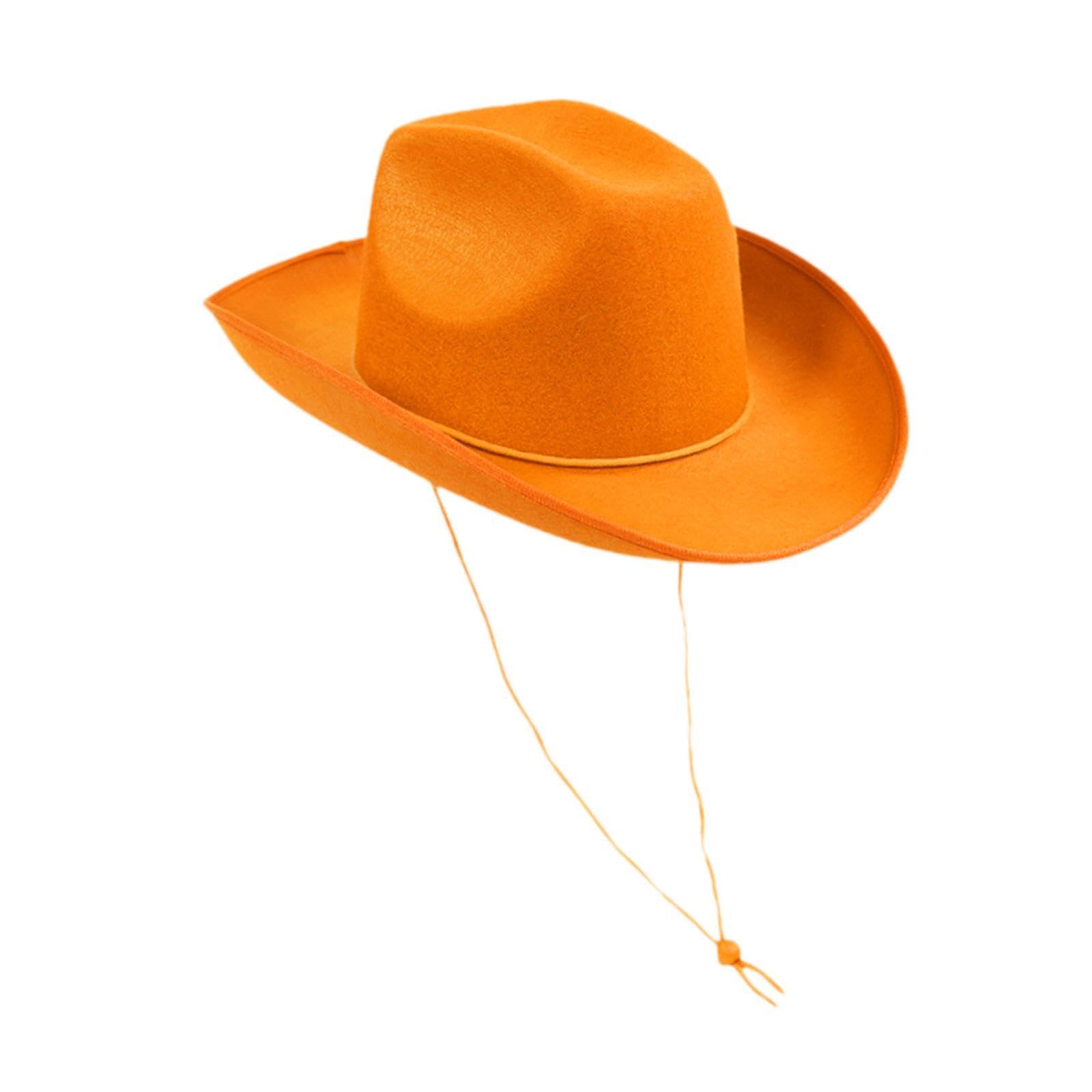 Merishopp Western Cowboy Hat Versatile with Chin Strap for Women Men Photo Props Party Orange | Clothing, Shoes & Accessories | Womens Accessories | Hats-picture-17