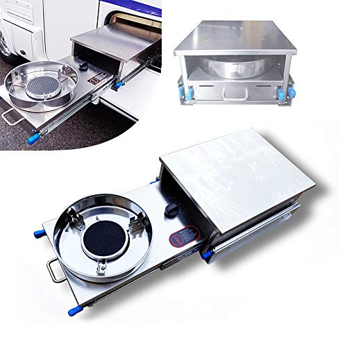 Rv Edelstahl Gaskocher Kochfeld Gasherd Campingkocher inkl,RV Gas Waschbecken Herd für Auto, Wohnmobil und Boot