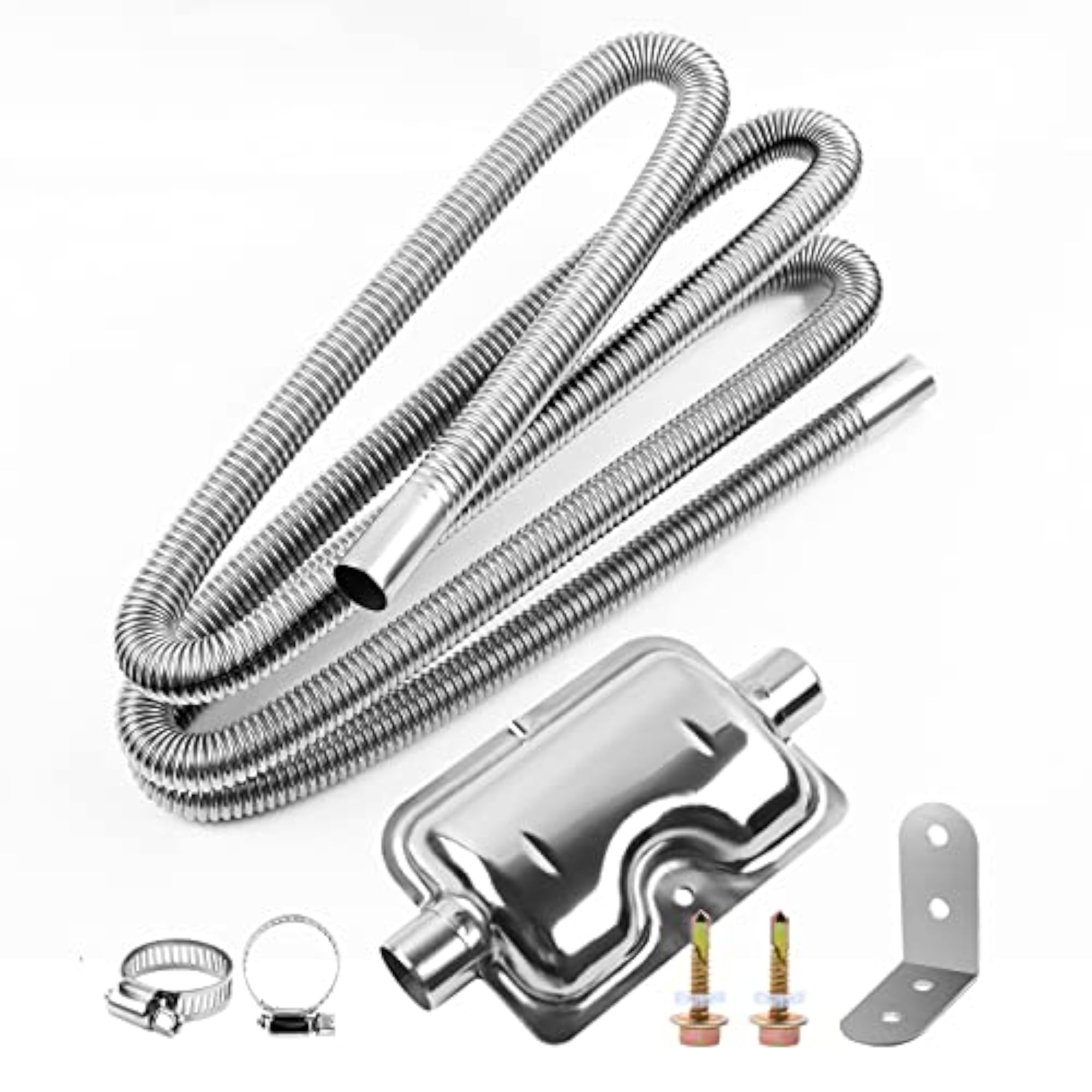 Diesel Heater Exhaust Pipe with Muffler & Clamps