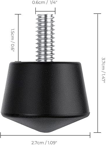 Miniatura 2 de K&F CONCEPT Pies universales de goma antideslizante para trípode compatibles con trípode de rosca de 1/4 pulgadas, piezas de repuesto (3 unidades)