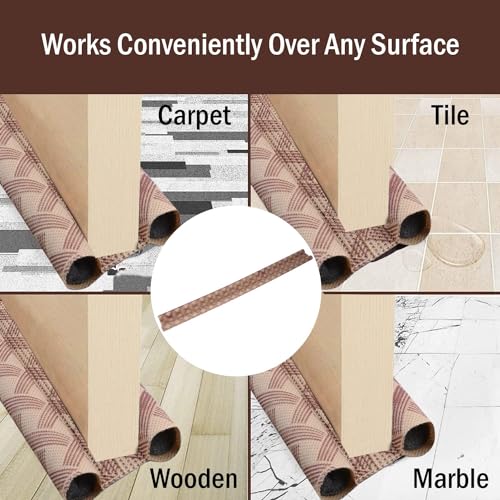 Image of Pivalo Door Bottom Sealing Strip Guard for Home 36 Inches Closers Adjustable Draft Air Stoppers Dust and Insects Repellent (Pack of 1, Light Brown, Max Door Width - 3 cm)