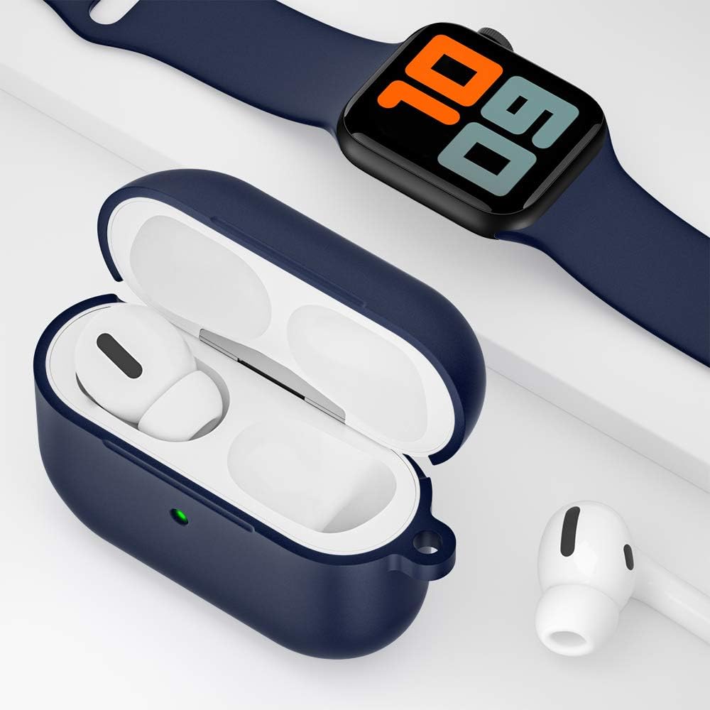 BRG Airpods Pro Case Cover, [2019 Released] Soft Silicone Skin Cover Shock-Absorbing Protective Case with Keychain for Airpods Pro [Front LED Visible]