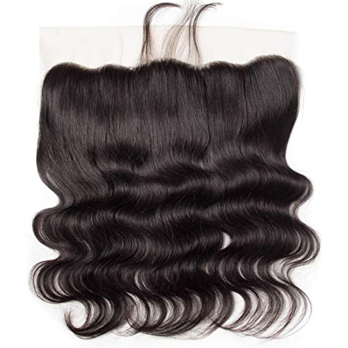 13x4 Lace Frontal Body Wave Frontal Human Hair Ear To Ear Free Part 10A Unprocessed Brazilian Virgin Hair Natural Black Color no Bleached Knots (16 inch)