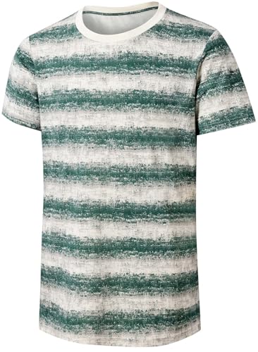 Mens T-Shirts Crewneck Stripe Short Sleeve Hip Hop T Shirts Hipster Fashion Tees Tops