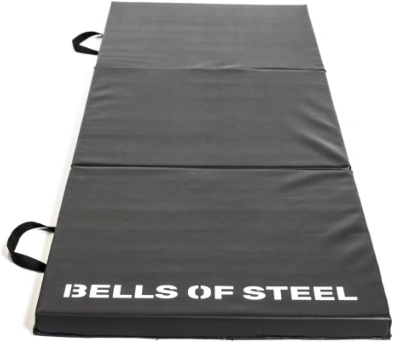 Folding Exercise Mat [Bells of Steel] Trifold or Four Panel Folding Mats, Grippy and Foldable, High Density Foam, 40mm Thick