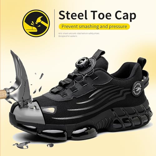 Steel Toe Shoes for Men Women Safety Work Shoes with Cushioned Sole Lightweight Breathable Slip-on Safety Sneakers Industrial Construction Non-Slip Work Footwear3