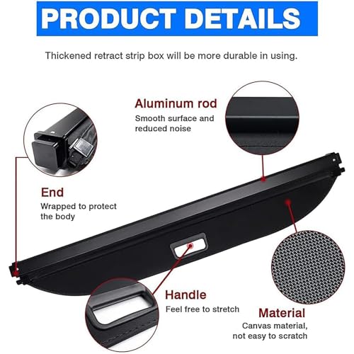 Car Trunk Cargo Cover,Car Retractable Rear Trunk Parcel Shelf,for Range Rover Vogue L405 2013-2021,Car Boot Load Cargo Shelf,Car Luggage Security Shield Shade - Image 4
