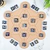 Sodalite Runes Crystal Rune Stones Set 25Pcs Elder futhark Viking Gemstone Reiki Healing Golden Engraved Runic Alphabets Divination Meditation Spiritual Gifts for Women Witchcraft Supplies #4