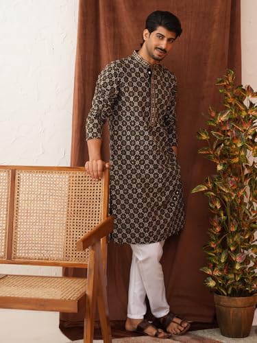 Image of Jompers Embroidered Kurta Pyjama Set For Men (,)