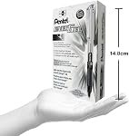 Stylo Gel Pentel EnerGel avec Capuchon 0.7mm, Encre Noire, Paquet de 12