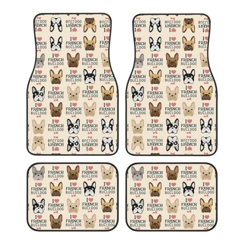 Tapis de voiture bouledogue français : solution sol propre et design