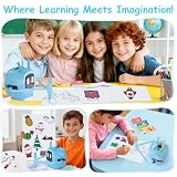 Drawing Robot for Kids with 192 Cards, Learning Machine Toy for Boys Girls