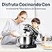 VIVOHOME Batidora Amasadora de 6L y 660W Robot de Cocina con 10 Velocidades Cabezal Inclinable Gancho Varillas Separador de Huevos Imagen de VIVOHOME Batidora Amasadora de 6L y 660W Robot de Cocina con 10 Velocidades Cabezal Inclinable Gancho Varillas Separador de Huevos