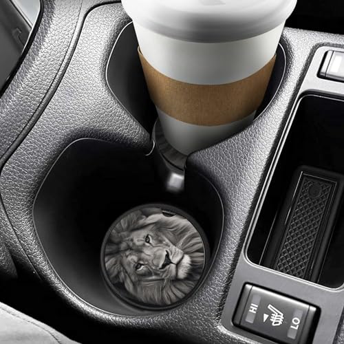 4 Portavasos para auto con diseño de león 2.56 pulgadas miniatura 6