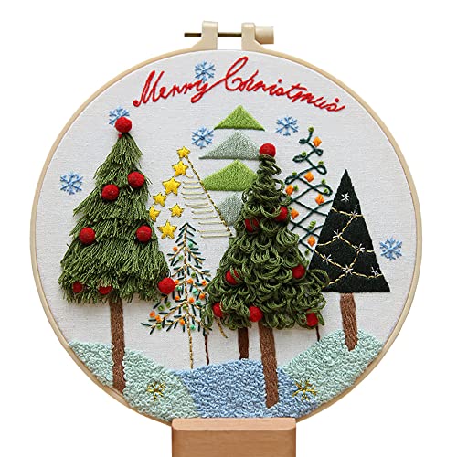 Image of Gogobear Christmas Evergreen Tree Pattern Christmas Decoration Painting Handmade Embroidery DIY Material Kit for Beginners