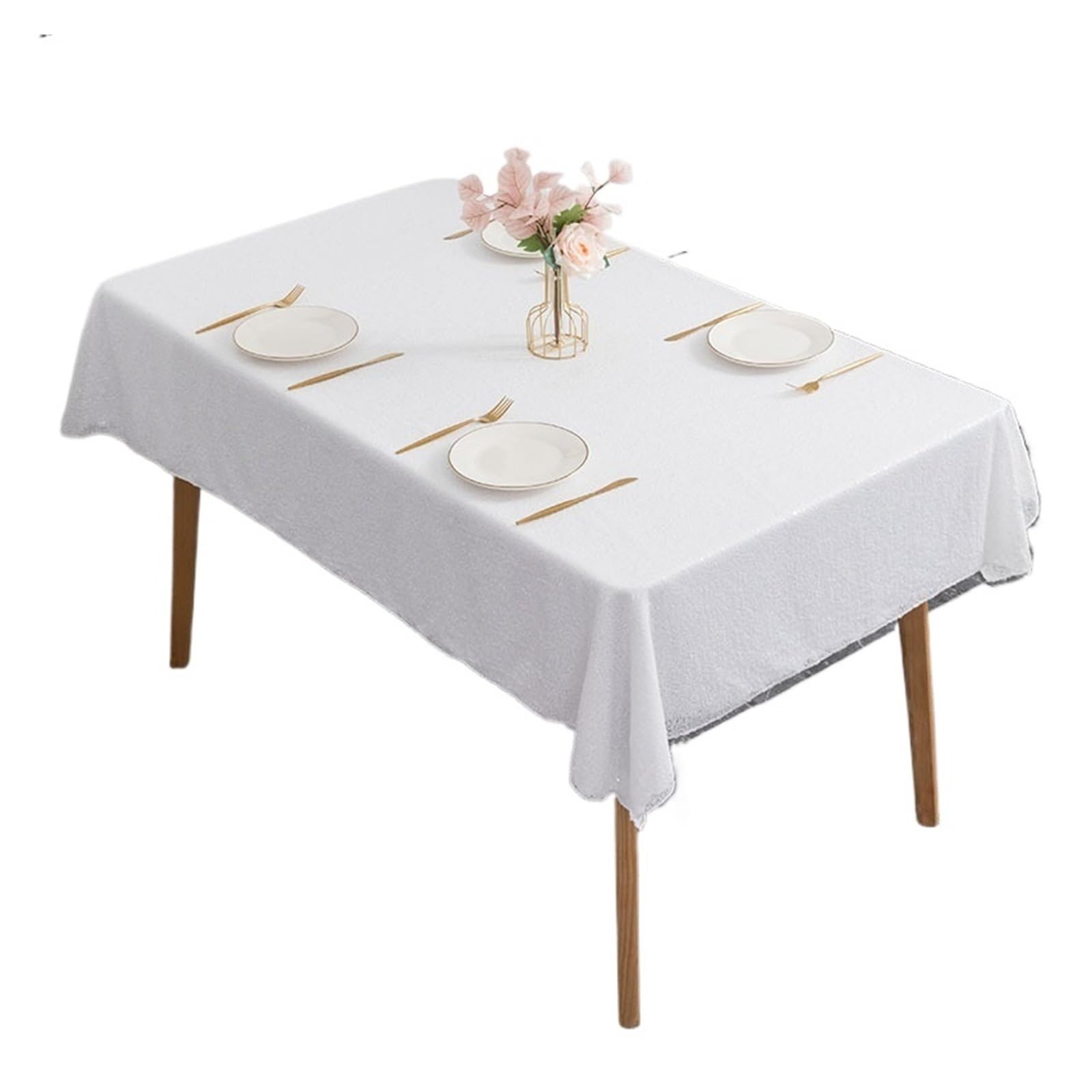 EKalgretrA Sequin Tablecloth Sequined Round Table Cloth Banquet Decorative Solid Cover Dust-Proof Full Furniture Protector(Color 13,Round 150cm)