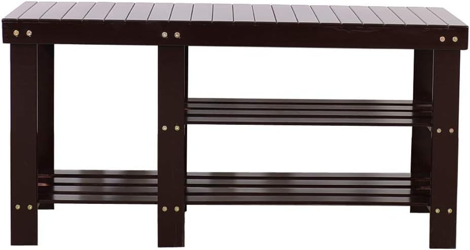 Shoe Rack Bench-3 Tier Bamboo Shoe Organizer for Entryway Hallway Bathroom