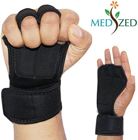 MEDIZED Cross Training Gloves (1 Pair), Workout Gloves with Wraps for Weight Lifting, Strong Grip, WODs, Gym Workout and Fitness with Micro Fiber Padding to Avoid Calluses for Men & Women