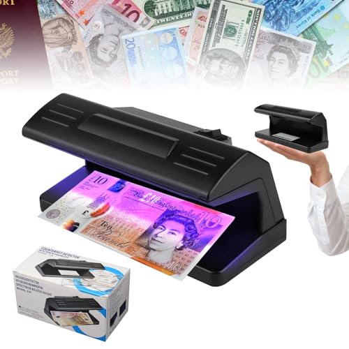 Note Checker UV Light Money Checker Portable Fake Note Checking Tool for Polymer and Paper Banknotes Fluorescent Security Feature Tracer for Shops Hotels Restaurants Home
