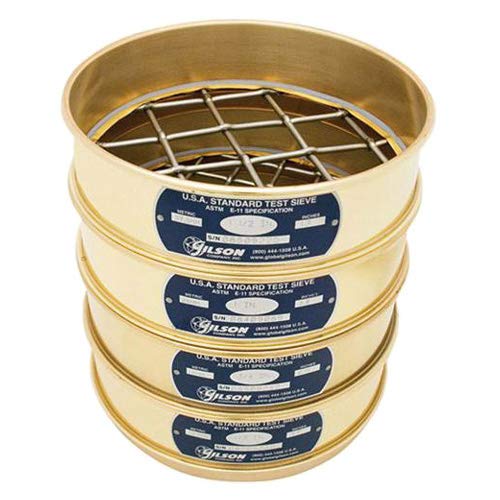 Gilson Performer V8CH 2" Brass/Stainless Steel Sieve, 2", 8" Diameter, Half Height