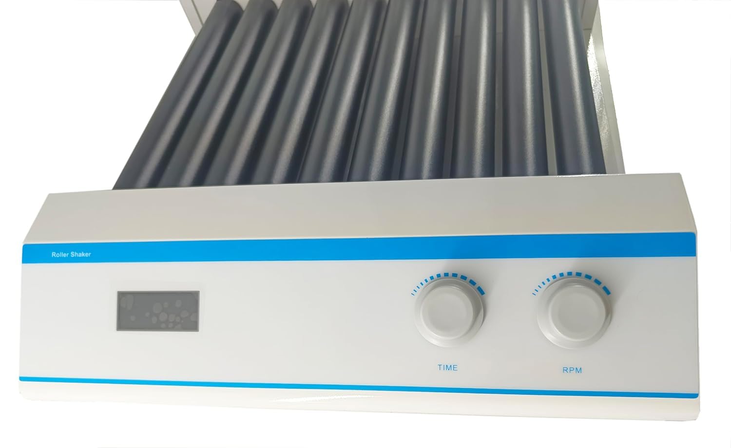 10 Rollers Lab Roller Shaker Roller Mixer with Maximum Load 4KG Roller Specification 280mm Timing/Continuous Operation 10 Rollers Speed Range 20-100rpm DC Motor