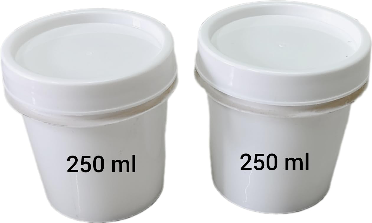 Hope Kart Plastic Paint Bucket Empty with Seal Lid Storage Box Jar Container, White, Round (250 ml, 2) (B0CRZ5RBZT) Amazon Price History, Amazon Price Tracker