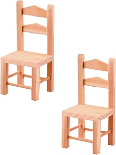 ORFOFE 2 Pçs Cadeira De Casa De Bonecas Mini Acessórios Para Bonecas Mini Brinquedo Para Crianças Mini Brinquedos Móveis De Casa De Bonecas De Madeira Para Crianças Mini Brinquedos