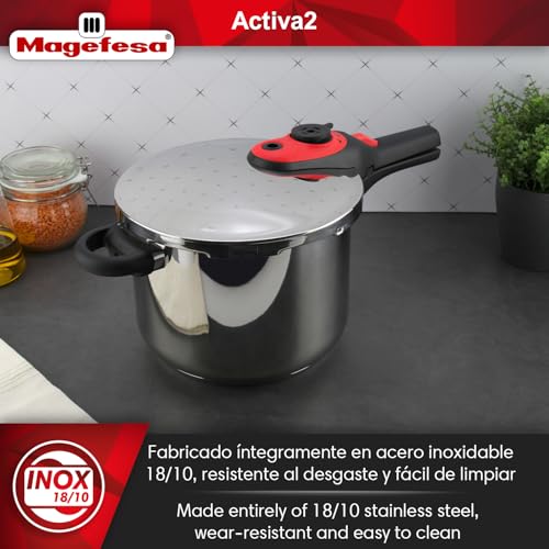 Magefesa Activa2 - Set de Ollas Express Rápidas 3 + 6L, Acero Inoxidable 18/10, 2 Programas de Cocción, Apta para Todo Tipo de Cocinas, Inducción - imagen 3