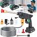 Cordless Pressure Washer, Portable Power Jet Washer, High-Pressure Water Cleaner with 2 Batteries, 2-in-1 Nozzle, 5M Hose, Foam Kettle, Power Washer for Car, Patio, Garden Cleaning