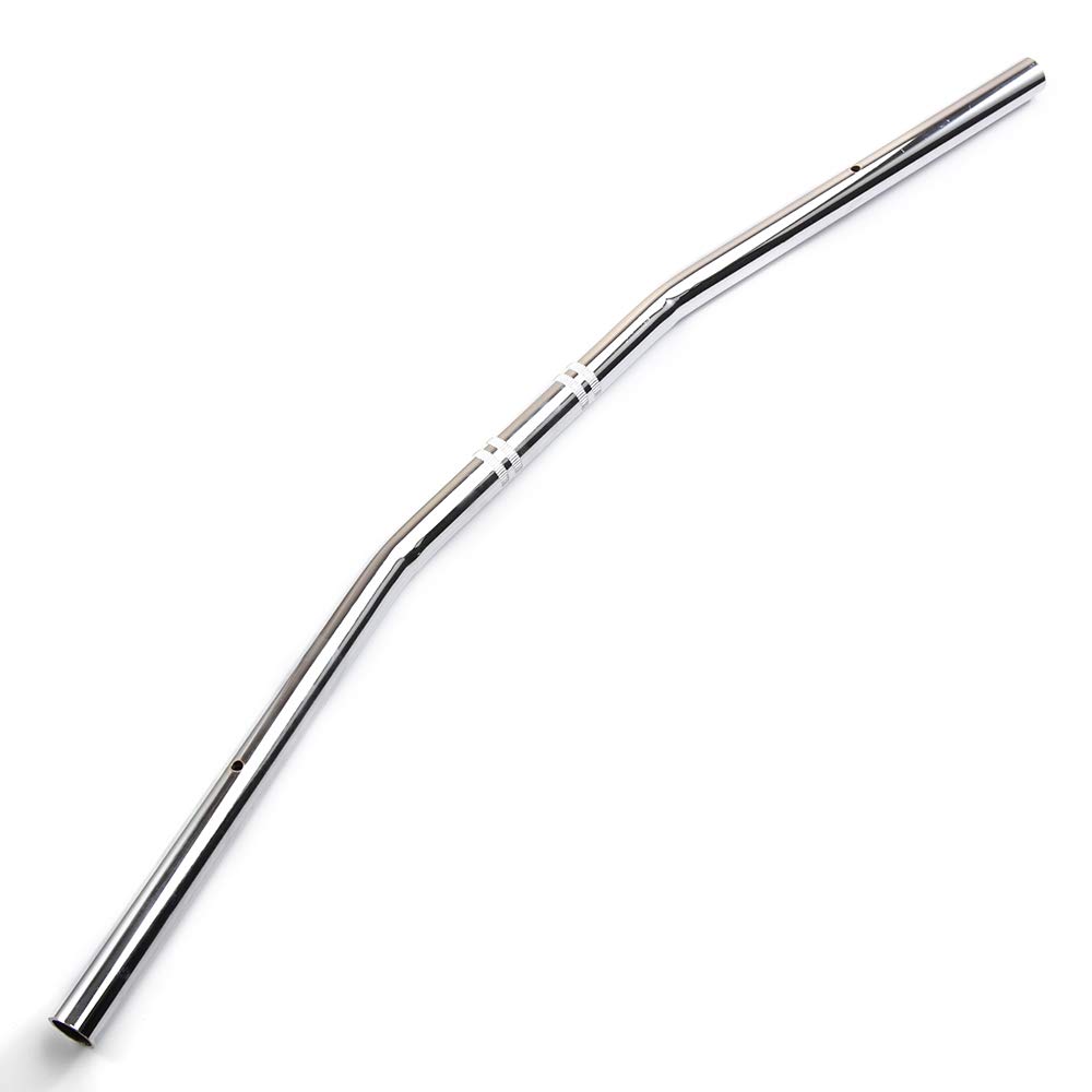 Manubrio Universale 22mm per Moto Chopper Cruiser Bobber Scooter - Retrò Barre Vintage in Alluminio (Argento)
