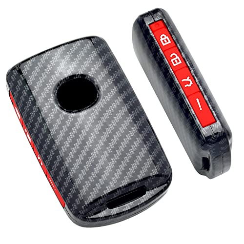 Coque de clé Mazda en silicone rouge motif fibre de carbone 2020-2022